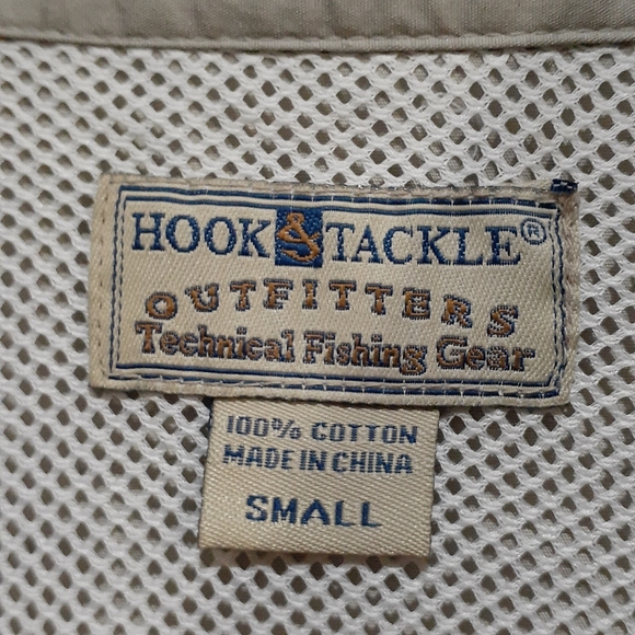 Hook & Tackle Men's Gulf Stream Fishing Shirt Short Sleeve Button Front Small - Picture 6 of 13